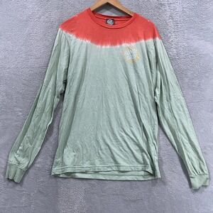 Santa Cruz Skateboards Shirt Mens M Coral Green Dip Dye Long Sleeve Pullover Tee